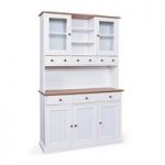Belco Display Cabinet In White And Sepia Brown With 5 Doors