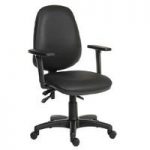 Barton Home Office Chair In Black With Rollers