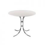 Staples Wooden Bistro Table Round In White With Chrome Frame