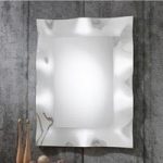 Worthy Wall Mirror Rectangular In Curved Glass With Wave Design