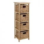 Maize Chest of Drawers In Natural Wooden Frame With 4 Drawers