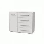 Armado Drawers Chest In Gloss White With 4 Drawers And 1 Door