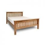Chalet Wooden Double Bed In Solid Rustic Oak