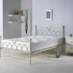 Dales Contemporary Double Bed In Cream Metal