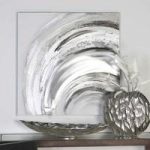 Wave Oil Painting Wall Art Square In Canvas Wood And Metal