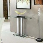 Jet Trendy Console Table Rectangular In Clear Glass