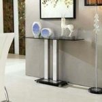 Jet Modern Console Table Rectangular In Black Glass