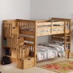 Staircase Single Bunk Bed In Waxed Pine With Drawers