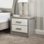 Triana Bedside Cabinet In Alpine White And Oak With 2 Drawers