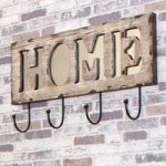 Aniston Wall Mounted Home Coat Rack In Vintage With 4 Hooks