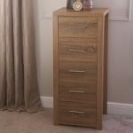 Mariona Narrow Chest of Drawers In Oak With 5 Drawers