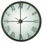 Ellie Wall Clock In Rustic Bronze With Mirrored Face
