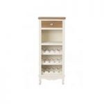 Julian Wooden Display Cabinet In Cream With Wine Rack