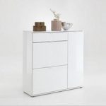 Portino Shoe Cabinet In White Gloss With 3 Doors