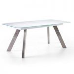 Walker Extendable Glass Dining Table In White