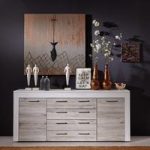 Baltic Sideboard In White With Oak Fronts With 2 Doors