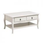 Patryk Coffee Table In White Finish With 2 Drawers