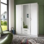 Candice Mirror Wardrobe In Alpine White With Chrome And 3 Doors