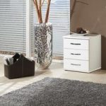 Candice Bedside Cabinet In Alpine White With 3 Drawers
