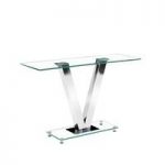 Venus Console Table Rectangular In Clear Glass And Chrome