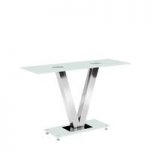 Venus Console Table Rectangular In Frosted White Glass