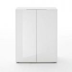 Genie Modern Shoe Cabinet In White High Gloss With 2 Doors
