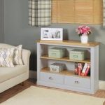 Seldon Low Bookcase In Grey With 2 Drawers