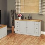 Seldon Small Sideboard In Grey With 2 Doors And 6 Drawers