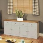 Seldon Large Sideboard In Grey With 4 Doors And 4 Drawers