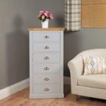 Seldon Chest of Drawers In Grey And Oak Veneer Top With 6 Drawer