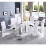 Monton Extendable Dining Table With 6 Vesta Chairs In White