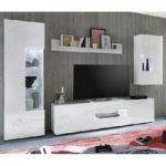 Leon White Living Room Set With LED Lighting