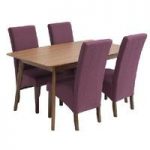 Alecia 4 Seater Wooden Dining Set With Ibis Chairs
