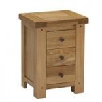 Edinburgh Bedside Cabinet In White Oak With 3 Drawers