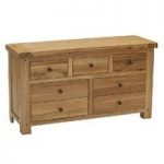 Edinburgh Wide Chest of Drawers In White Oak With 7 Drawers