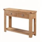 Solero Console Table In Ashwood With 2 Drawers