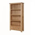 Solero High Bookcase In Ashwood With 2 Drawers