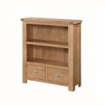 Solero Low Bookcase In Ashwood With 2 Drawers