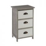 Riley Wooden 3 Drawers Chest In Grey With White Fronts