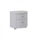 Victoria Bedside Cabinet In White High Gloss With 2 Drawers
