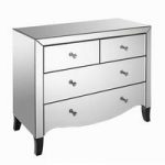 Alvaro Mirrored Wide Chest of Drawers With 5 Drawers