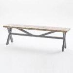Wilson Wooden Dining Bench In Antique Grey And Brown