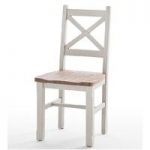 Wilson Wooden Dining Chair In White And Brown