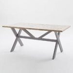 Wilson Wooden Dining Table In Antique Grey And Brown