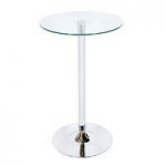 Bente Bar Table In Clear Glass And Chrome Base