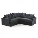 Magnus Modern Corner Sofa In Black Fabric