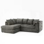 Ambrose Fabric Corner Sofa In Charcoal Grey