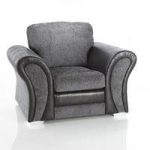 Revive 1 Seater Sofa In Black PU and Grey Fabric