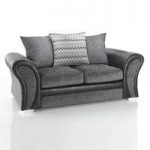 Revive 2 Seater Sofa In Black PU And Grey Fabric