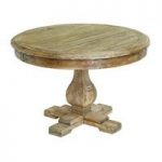 Rossini Wooden Vintage Dining Table Round In Natural